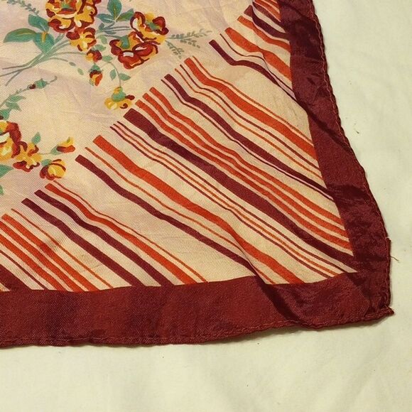 Vintage Pink Floral Square Scarf - Picture 3 of 5